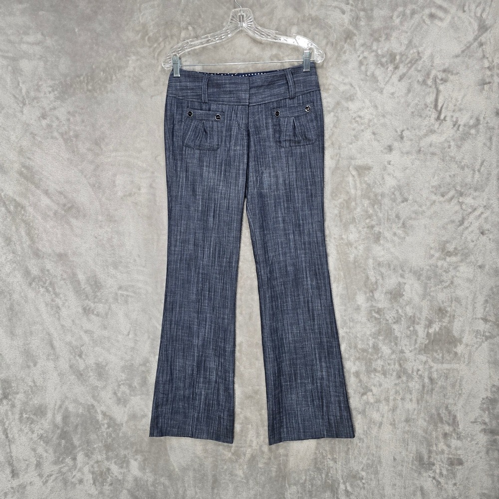 Charlotte Russe Pants Women 3 Blue Low Rise Flare Faux Denim Y2K Indie Retro